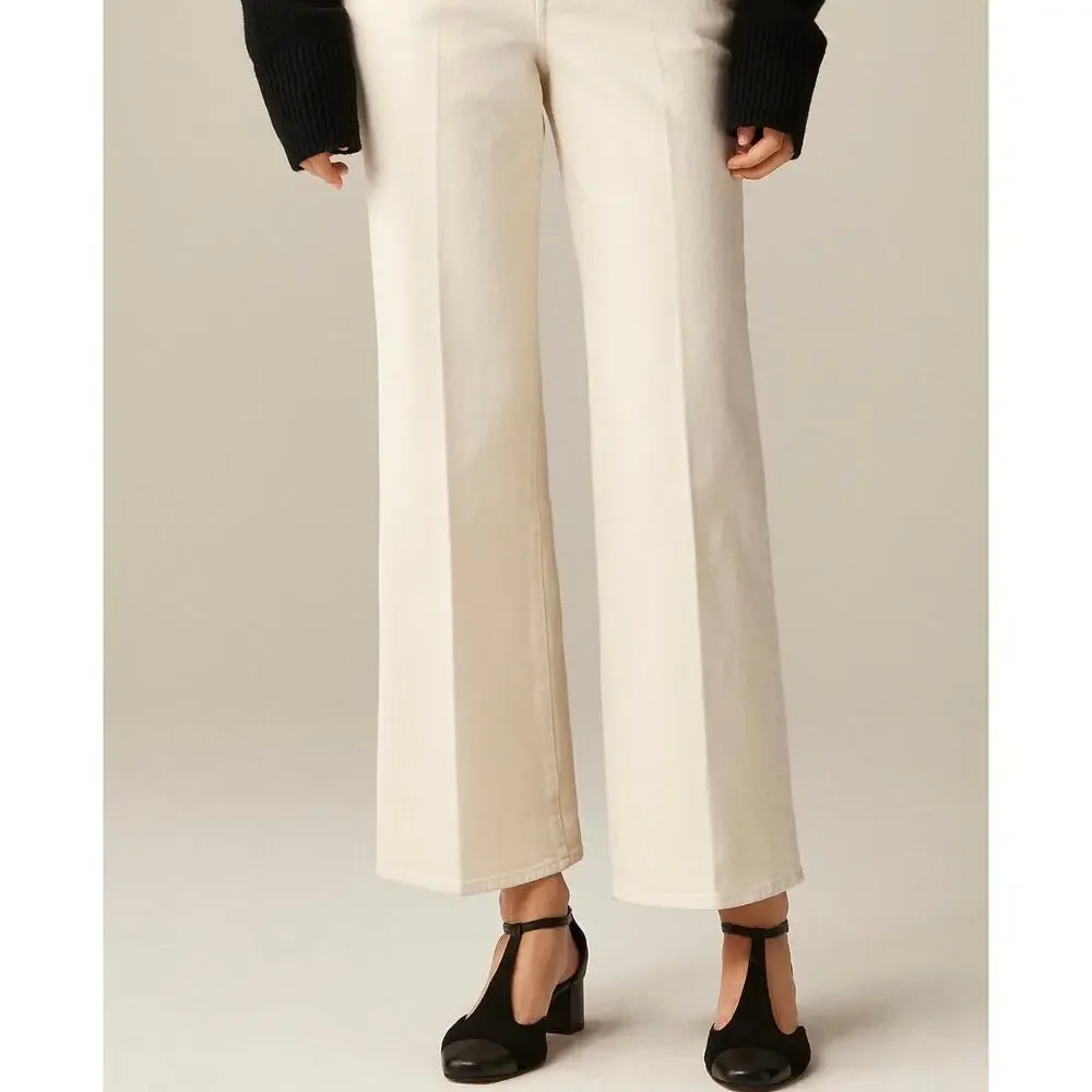 J. Crew Charley Kickout Cropped Jean in super-stretch Ecru Wash NWT size 25